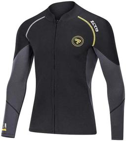 img 4 attached to 🏊 Men's 1.5mm Neoprene Wetsuit Top - Front Zipper, Long Sleeves - Ideal for Swimming, Snorkeling, Scuba Diving, Surfing