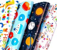 🎁 colorful zhuluoji birthday wrapping paper for kids - 12 sheets of cartoon gift wrap for birthday and baby shower - 19.7x27.6 inch logo