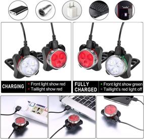 img 1 attached to 🚴 Rechargeable Bike Light Set - Akale LED Bicycle Lights Front and Rear - 4 Light Mode Options - 650mah Lithium Battery - Bike Headlight - IPX4 Waterproof - Easy to Install - Men Women Road - Pack of 2