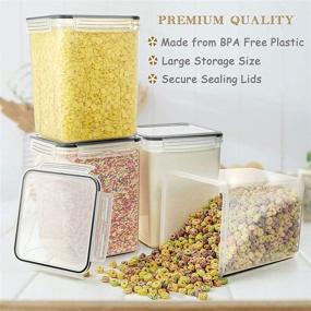 img 1 attached to 🍱 Airtight Tall Food Storage Containers Set of 4 (5.2L /175oz) – Large Cereal Container for Flour, Sugar, Baking Supplies – Kitchen & Pantry Storage Container with Lids by Blingco