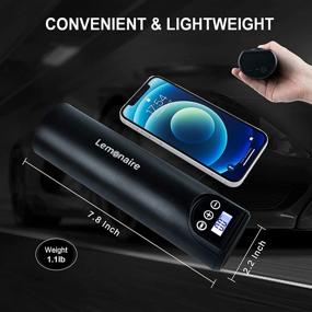 img 2 attached to 🔋 Lemonaire Portable Air Compressor Tire Inflator - Mini Electric Air Pump for Car Tires - Cordless 2000mAh Tire Pump with 150PSI Digital Pressure Gauge - LED Light for Car, Bicycle, and Other Inflatables