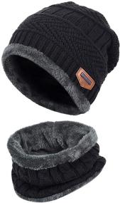 img 4 attached to Superstar Winter Circle Knit Slouchy Accessories for Boys in Cold Weather