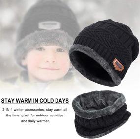 img 1 attached to Superstar Winter Circle Knit Slouchy Accessories for Boys in Cold Weather