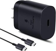 высокоскоростной набор usb c зарядного устройства, совместимый с samsung note 10 20 plus / s21 / s21 ultra / s20 / s9/s8/s10e/s10 5g ultra, google pixel 4 3 2 3a xl, ipad pro 12.9/11, 25w pd стеновым адаптером и кабелем типа c. логотип