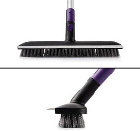 img 1 attached to 🧹 AKOMA Extendable Long Handle Floor Scrub Brush 51&#34; - Stiff Bristle Soft Scrubber 2 in 1 Shower Water Squeegee and Tub & Tile Brush for Bathroom, Patio, Kitchen, and Deck Cleaning