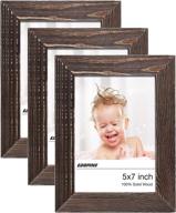 🖼️ egofine 5x7 wood picture frame set: distressed rustic brown photo frames with polished glass – set of 3 логотип