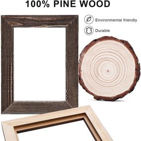 img 3 attached to 🖼️ Egofine 5x7 Wood Picture Frame Set: Distressed Rustic Brown Photo Frames with Polished Glass – Set of 3