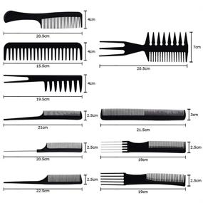 img 3 attached to 💇 Набор из 10 профессиональных расчесок для стилистов по укладке волос - идеально подходит для всех типов и стилей волос