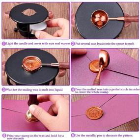 img 1 attached to 💌 Wax Sealing Kit: 748 PCS with 24 Colors Beads, Warmer, Spoon, Stamp, Metallic Pen, Envelopes - Ideal for Wedding, Gift, Crafts