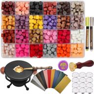 💌 wax sealing kit: 748 pcs with 24 colors beads, warmer, spoon, stamp, metallic pen, envelopes - ideal for wedding, gift, crafts logo