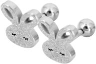 🐇 cute stainless steel screwback stud earrings with ineffable rabbit design - fashionable body piercing jewelry logo