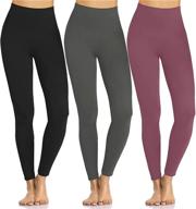 buttery soft leggings for women - high waist tummy control yoga pants pack of 3 - no see-through spandex workout running tights логотип