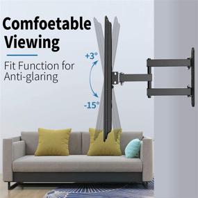 img 2 attached to 📺 Fozimoa Full Motion TV Wall Mount for 26-55 Inch TVs | Swivel, Tilt & Extend | VESA 400x400 | Fits LED, LCD, OLED, 4K TVs Up to 66 lbs | Single Stud