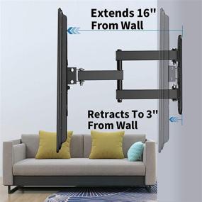 img 3 attached to 📺 Fozimoa Full Motion TV Wall Mount for 26-55 Inch TVs | Swivel, Tilt & Extend | VESA 400x400 | Fits LED, LCD, OLED, 4K TVs Up to 66 lbs | Single Stud