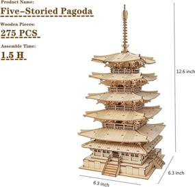 img 2 attached to 🧩 ROBOTIME Wooden Puzzle Building - Five Storied Structure