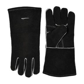 img 4 attached to AmazonBasics Welding Gloves: Durable Black Gloves for Welding - 1 Pack