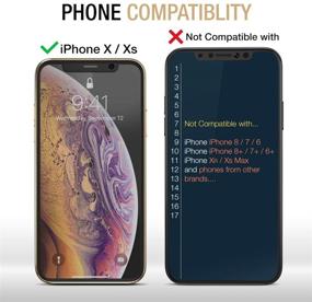 img 3 attached to 📱 Высококачественный приватный защитный экран uShield для iPhone Xs/X/11 Pro (5.8" Дисплей) - Ультимативная защита от царапин с рамкой для установки (3 штуки)