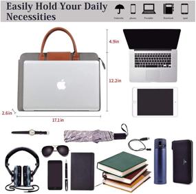 img 2 attached to 👜 Waterproof Canvas Laptop Bag 15.6 Inch for Women - Gray, Shoulder Messenger Sleeve Case for Macbook Pro Air HP Dell - Kamlui Laptop Bag