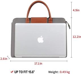 img 3 attached to 👜 Waterproof Canvas Laptop Bag 15.6 Inch for Women - Gray, Shoulder Messenger Sleeve Case for Macbook Pro Air HP Dell - Kamlui Laptop Bag