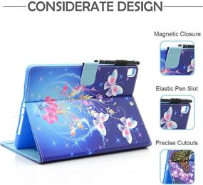 img 1 attached to 🦋 KEROM iPad 9.7 inch Case (iPad 6th Gen 2018/ iPad 5th Gen 2017), iPad Air 2 Case 2014, iPad Air Case 2013, PU Leather Folio Stand Case with Auto Wake Sleep, Butterfly