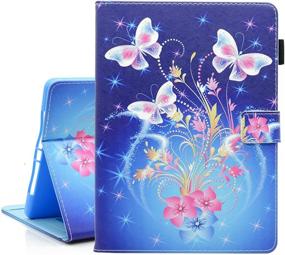 img 4 attached to 🦋 KEROM iPad 9.7 inch Case (iPad 6th Gen 2018/ iPad 5th Gen 2017), iPad Air 2 Case 2014, iPad Air Case 2013, PU Leather Folio Stand Case with Auto Wake Sleep, Butterfly