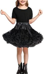 img 4 attached to Petticoat Toddler Tutu Skirt for Baby Girls - Black, Pink, White, Red, Wine Red