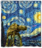 🌌 gouriru starry night shower curtain - custom waterproof fabric for bathroom decor - size 66x72 inches logo