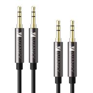 ivanky 4ft hi-fi sound aux cable - 2-pack, 3.5mm auxiliary audio cable input adapter, male to male aux cord for car stereo, iphone, ipod, ipad, headphone lead - black (compatible with sony, beats, and more) logo