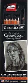 img 1 attached to 🎨 General's Charcoal Drawing Set, Black and White - Set of 4 Pencils and 1 Eraser for Improved Detailing - 321742