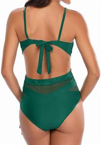 img 3 attached to 💃 Holipick Women's Sexy One Piece Swimsuits: Plunge V Neck Monokini with Mesh Cutouts - Stylish Swimwear for a Tantalizing Look!