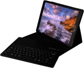 img 2 attached to 🔌 Separable Keyboard Case for Apple iPad 12.9" 1st/2nd Generation (2015/2017) - PU Leather Cover and Magnetic Keyboard - Black