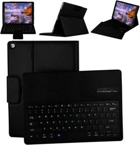 img 4 attached to 🔌 Separable Keyboard Case for Apple iPad 12.9" 1st/2nd Generation (2015/2017) - PU Leather Cover and Magnetic Keyboard - Black