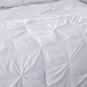 img 1 attached to 🛏️ Figuran Full 8-Piece Queen Size Comforter Bedding Set: Silky Soft Bed-in-a-Bag with Pinch Pleat Comforter, Pillow Shams, Sheets, Skirt, and Pillowcases - White