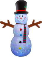 🎅 hollo star 8ft christmas inflatable yard decor: lighted snowman with led lights for home lawn - outdoor and indoor holiday decorations logo