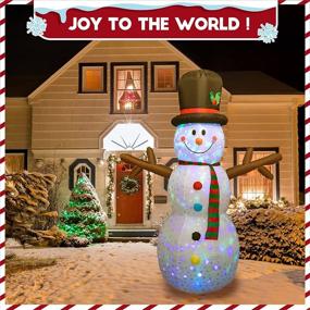 img 1 attached to 🎅 HOLLO STAR 8FT Christmas Inflatable Yard Decor: Lighted Snowman with LED Lights for Home Lawn - Outdoor and Indoor Holiday Decorations