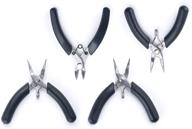 high-quality 4 piece mini pliers tool set with wire cutters, bent nose pliers, chain nose pliers, and round nose pliers logo