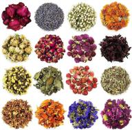 romanlor 240g dried flower herbs kit - natural flowers for candle making, soap, resin jewelry, bath bombs, floral water - rosebud, lavender, jasmine, and more (16 bags / 0.5 oz each) logo