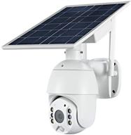 advanced at-s600: wireless rechargeable battery solar powered outdoor security camera with pan tilt, 1080p full hd, pir motion recording, two-way audio, ip65 weatherproof, and night vision logo