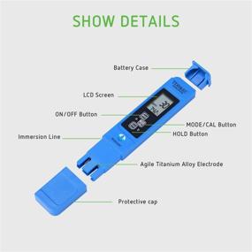 img 1 attached to Highly Accurate and Reliable 3-in-1 Professional Water Test Meter: TDS, EC, and Temperature. Complete with Protective Leather Case.