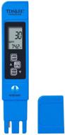 highly accurate and reliable 3-in-1 professional water test meter: tds, ec, and temperature. complete with protective leather case. logo