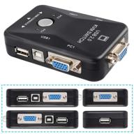 usb vga kvm switch 2-in-1 out 2 port video sharing adapter manual switcher by pasow logo