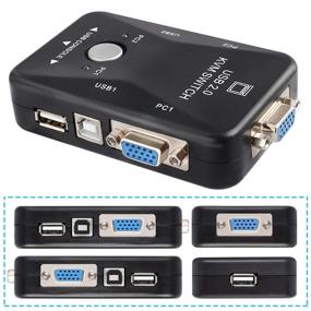 img 4 attached to USB VGA KVM Switch 2-in-1 Out 2 Port Video Sharing Adapter Manual Switcher by Pasow