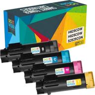 do it wiser high yield printer toner cartridge set for dell h625cdw h825cdw s2825cdn (4 pack), replaces 593-bbow 593-bbox 593-bboy 593-bboz logo