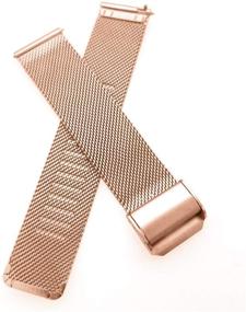 img 3 attached to 🌹 Premium Stainless Steel Metal Mesh Watch Bands for Garmin Venu 2S/Vivoactive 4S/Vivomove 3S and Fossil Q Venture Gen 4 HR/Gen 3, Women's Gen 5E 42mm - Rose Gold, 18mm Quick Release Strap