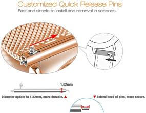 img 1 attached to 🌹 Premium Stainless Steel Metal Mesh Watch Bands for Garmin Venu 2S/Vivoactive 4S/Vivomove 3S and Fossil Q Venture Gen 4 HR/Gen 3, Women's Gen 5E 42mm - Rose Gold, 18mm Quick Release Strap