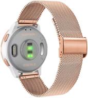 🌹 premium stainless steel metal mesh watch bands for garmin venu 2s/vivoactive 4s/vivomove 3s and fossil q venture gen 4 hr/gen 3, women's gen 5e 42mm - rose gold, 18mm quick release strap logo