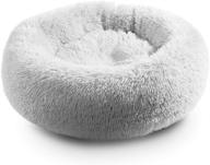 🛏️ luxury cozy nest sleeping bed: hollypet self-warming donut pet bed, round faux fur bed for cats and small-medium dogs logo