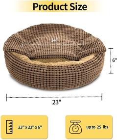 img 2 attached to 🐾 FURTIME Small Dog Bed Cat Bed with Attached Blanket - Cozy Cuddler Orthopedic Calming Cave Hooded Pet Bed, 23/26 inch Round Donut Anti-Anxiety Dog Bed for Small Dogs or Cats - Washable, Anti-Slip Bottom