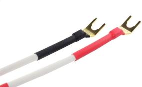 img 1 attached to 🔊 [4-Pack] HiFi Speaker Cable Jumpers Wire/Assembled - White - Spade Plug to Banana Plugs - Quality Sound System Upgrade