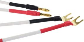 img 4 attached to 🔊 [4-Pack] HiFi Speaker Cable Jumpers Wire/Assembled - White - Spade Plug to Banana Plugs - Quality Sound System Upgrade